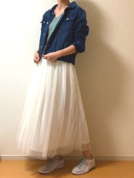 「イロチ買い」｜「アイテム（ジャケット/アウター）」を使った、Soraさん（レディース・159cm）の春コーディネート