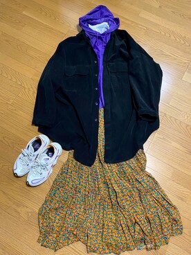 「ナイロンパーカー」｜「アイテム（その他トップス）」を使った、mikaさん（レディース・158cm）の冬コーディネート