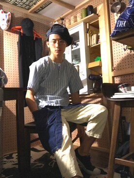 「シップス」｜「アイテム（ハンチング/ベレー帽）」を使った、デンドロカカリアさん（メンズ・168cm）の春コーディネート