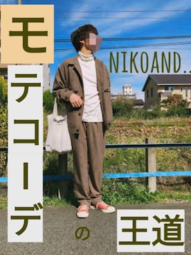 「ニコアンド」｜「アイテム（ミリタリージャケット）」を使った、僕さん（メンズ・174cm）の秋コーディネート