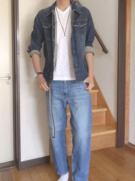 「Right-on（ライトオン）のアイテム（デニムジャケット）」を使った、SHOYA🧢さん（メンズ・178cm）の春コーディネート