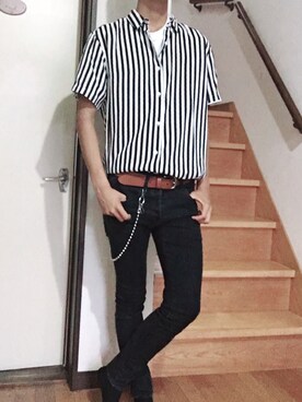 「M・A・C（マック）のアイテム（トップス）」を使った、SHOYA🧢さん（メンズ・178cm）の夏コーディネート