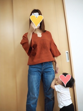 「UNIQLO（ユニクロ）のBABY レギンス（無地・7分丈）（その他パンツ、ブラック系）」を使った、riri(*^^*)さん（レディース）の秋コーディネート