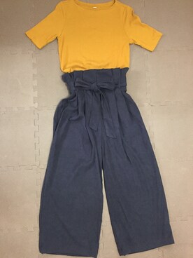 「しまむら（シマムラ）のアイテム（その他パンツ、ブルー系）」を使った、riri(*^^*)さん（レディース）の秋コーディネート