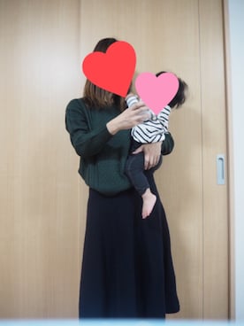 「Green　Parks（グリーンパークス）の・Vネックケーブルニットプルオーバー（ニット/セーター、グリーン系）」を使った、riri(*^^*)さん（レディース）の秋コーディネート