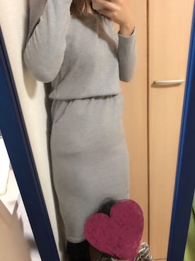「SPIRALGIRL（スパイラルガール）のカットワンピース（ワンピース、グレー系）」を使った、riri(*^^*)さん（レディース）の秋コーディネート