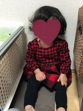 「赤ちゃん本舗（アカチャンホンポ）のアイテム（レギンス/スパッツ、ブラック系）」を使った、riri(*^^*)さん（レディース）の冬コーディネート