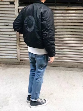 「WTAPS（ダブルタップス）のアイテム（ブルゾン）」を使った、目字礼さん（メンズ・178cm）の冬コーディネート