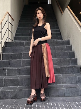 「おとなコーデ」｜「アイテム（サンダル）」を使った、高村楓さん（レディース・161cm）の夏コーディネート