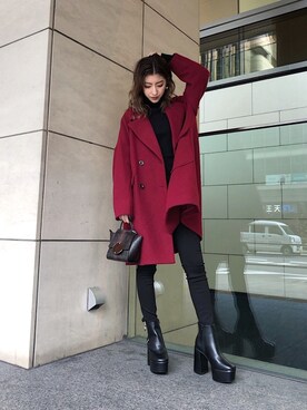 その他アウターを使った 赤コート のレディース人気ファッションコーディネート ユーザー ショップスタッフ Wear