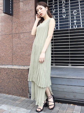「ピスタチオ」｜「アイテム（サンダル）」を使った、高村楓さん（レディース・161cm）の春コーディネート