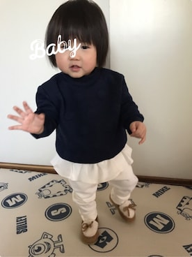 「ハイネックトップス」｜aiさん（キッズ・80cm）の冬コーディネート