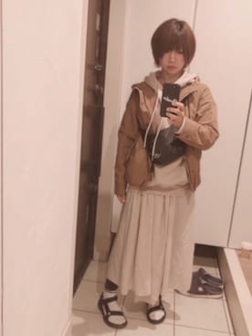 「FUJIROCKEEN」｜「アイテム（マウンテンパーカー）」を使った、みのはさん（レディース・155cm）の夏コーディネート