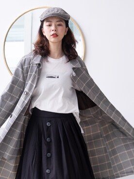 「休闲」｜「アイテム（トレンチコート）」を使った、Woo-Zhqyeah-さん（レディース・158cm）の秋コーディネート