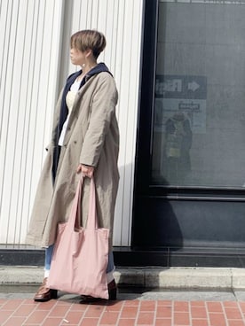 「PUAL CE CIN（ピュアルセシン）のアイテム（その他アウター）」を使った、suzuさん（レディース・166cm）の春コーディネート