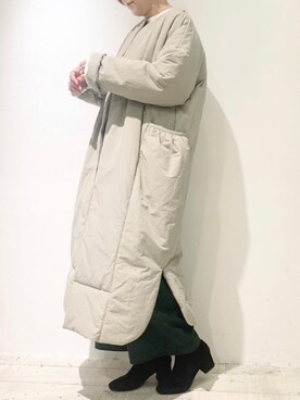 「PUAL CE CIN（ピュアルセシン）のアイテム（ナイロンジャケット）」を使った、suzuさん（レディース・166cm）の冬コーディネート
