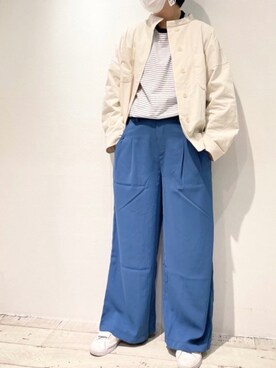 「PUAL CE CIN（ピュアルセシン）のアイテム（ノーカラージャケット）」を使った、suzuさん（レディース・167cm）の春コーディネート