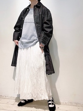 「PUAL CE CIN（ピュアルセシン）のアイテム（その他アウター）」を使った、suzuさん（レディース・167cm）の春コーディネート
