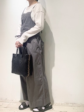 「PUAL CE CIN（ピュアルセシン）のアイテム（サロペット/オーバーオール）」を使った、suzuさん（レディース・167cm）の春コーディネート