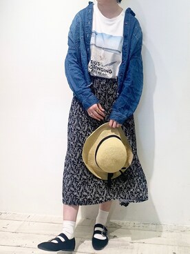 「小花柄」｜「アイテム（バレエシューズ）」を使った、suzuさん（レディース・167cm）の春コーディネート