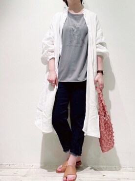 「PUAL CE CIN（ピュアルセシン）の【odds】SPIKY　BAG／バッグ（エコバッグ/サブバッグ）」を使った、suzuさん（レディース・167cm）の春コーディネート