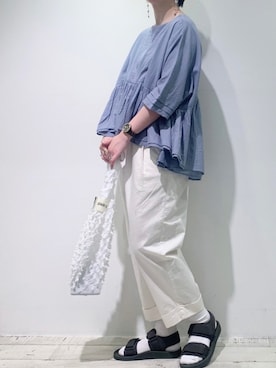 「PUAL CE CIN（ピュアルセシン）の【odds】SPIKY　BAG／バッグ（エコバッグ/サブバッグ）」を使った、suzuさん（レディース・167cm）の春コーディネート