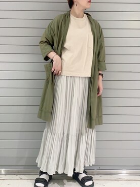 「PUAL CE CIN（ピュアルセシン）のアイテム（その他アウター）」を使った、suzuさん（レディース・167cm）の夏コーディネート