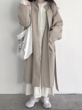 「通勤穿搭」｜「アイテム（ワンピース/ドレス）」を使った、牙牙さん（レディース・164cm）の秋コーディネート