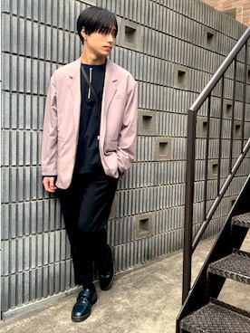 「STUDIOUS（ステュディオス）のアイテム（その他トップス）」を使った、r1kutoさん（メンズ・170cm）の春コーディネート