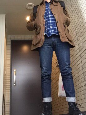「アイテム（ブルゾン）」を使った、gruffunaさん（メンズ・168cm・30代）の冬コーディネート