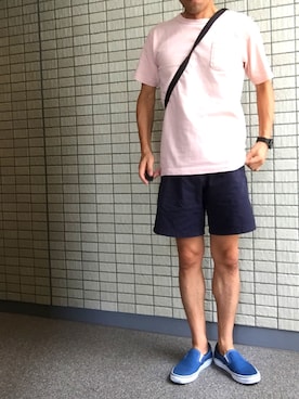 「グラミチ」｜「アイテム（スリッポン）」を使った、gruffunaさん（メンズ・168cm）の夏コーディネート