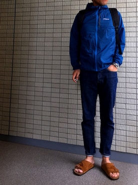 「A.P.C.」｜「アイテム（ナイロンジャケット）」を使った、gruffunaさん（メンズ・168cm）の春コーディネート