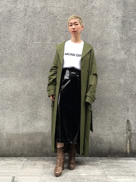 「G.V.G.V.（ジーヴィージーヴィー）のアイテム（トレンチコート）」を使った、FUJIMOTO AYAさん（レディース・160cm）の冬コーディネート
