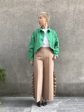 「MSGM（エムエスジーエム）のアイテム（ジャケット/アウター）」を使った、FUJIMOTO AYAさん（レディース・160cm）の冬コーディネート