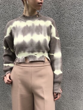 「MSGM（エムエスジーエム）のアイテム（パンツ）」を使った、FUJIMOTO AYAさん（レディース・160cm）の春コーディネート