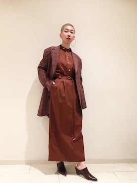 「G.V.G.V.（ジーヴィージーヴィー）のアイテム（ジャケット/アウター）」を使った、FUJIMOTO AYAさん（レディース・160cm）の冬コーディネート