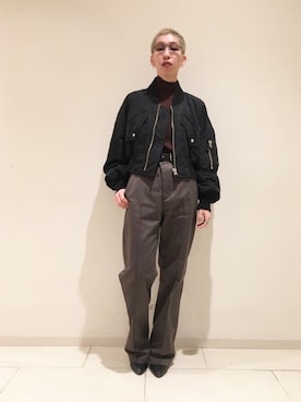 「G.V.G.V.（ジーヴィージーヴィー）のアイテム（ジャケット/アウター）」を使った、FUJIMOTO AYAさん（レディース・160cm）の冬コーディネート