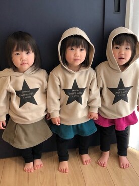 「きょうだい」｜「アイテム（スカート）」を使った、tnaさん（キッズ・80cm）の春コーディネート
