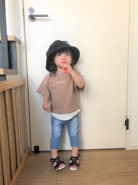 「７分丈パンツ」｜tnaさん（キッズ・80cm）の春コーディネート