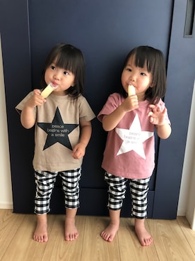 「７分丈パンツ」｜tnaさん（キッズ・80cm）の夏コーディネート