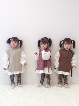「イロチ買い」｜tnaさん（キッズ・80cm）の秋コーディネート