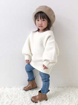 「アイテム（ブーツ）」を使った、tnaさん（キッズ・80cm）の秋コーディネート
