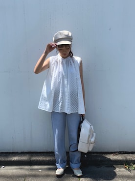 「IENA（イエナ）のアイテム（帽子）」を使った、dais_y.chiさん（レディース・159cm）の夏コーディネート
