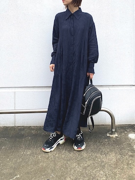 「BALENCIAGA」｜「アイテム（ワンピース/ドレス）」を使った、dais_y.chiさん（レディース・159cm）の秋コーディネート