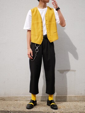 「HARE（ハレ）のアイテム（スリッポン）」を使った、FOXさん（メンズ・173cm）の夏コーディネート
