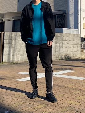 「glabella（グラベラ）のスプリットレザー（牛床革） Uチップ オックスフォード シューズ（ドレスシューズ）」を使った、シロクマさん（メンズ・184cm）の春コーディネート