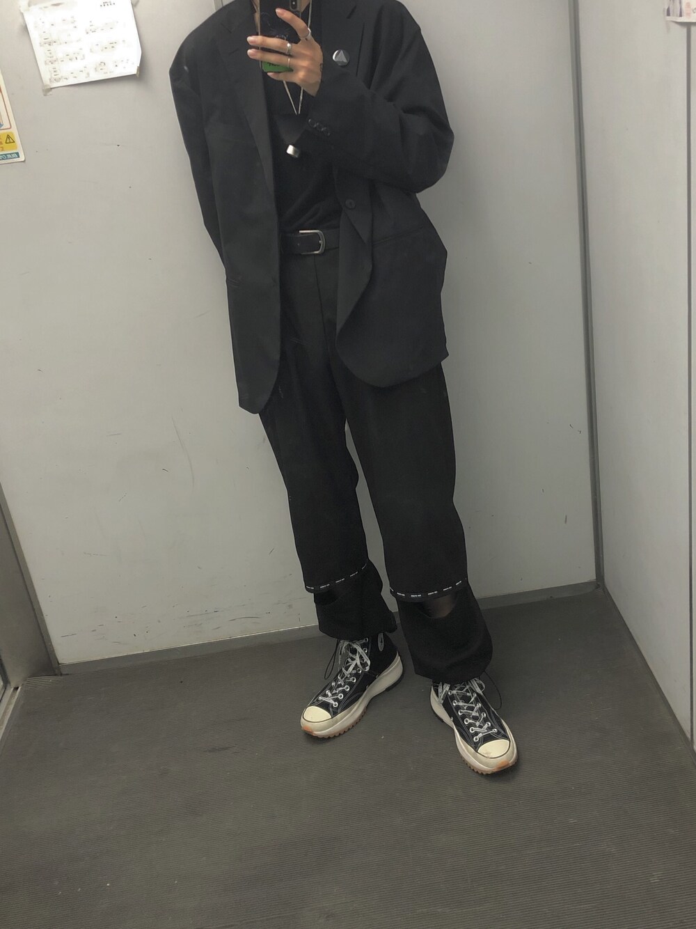 「おしゃれさんと繋がりたい、ootd、ゆるコーデ、いいね、save、フォローお願いします🤑、春コーデ」｜「esc studiosのアイテム（カーゴパンツ、ブラック系）」を使った、Daikiさん（メンズ・180cm）の夏コーディネートの1枚目の写真
