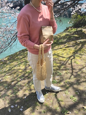 「UNIQLO（ユニクロ）のアイテム（スウェット）」を使った、suzuさん（レディース・159cm）の春コーディネート
