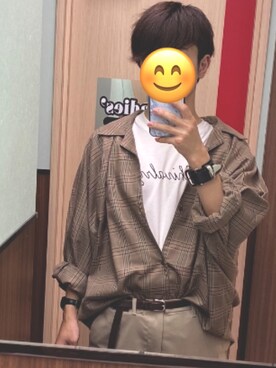 「Lui's（ルイス）のナローベルト（ベルト）」を使った、taiki777さん（メンズ・166cm）の夏コーディネート