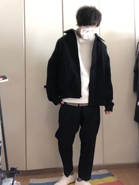 「WYM LIDNM（ウィム バイ リドム）のMILANO RIB HEAVY WEIGHT PO KNIT（ニット/セーター）」を使った、yu_さん（メンズ・174cm）の冬コーディネート